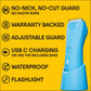MERIDIAN Trimmer Plus Body Hair Manscaping, Adjustable Guard, USB C Charging, Flash Light, Travel Lock, Charging Dock, Bikini Trimmer, Mens Body Hair - Sky