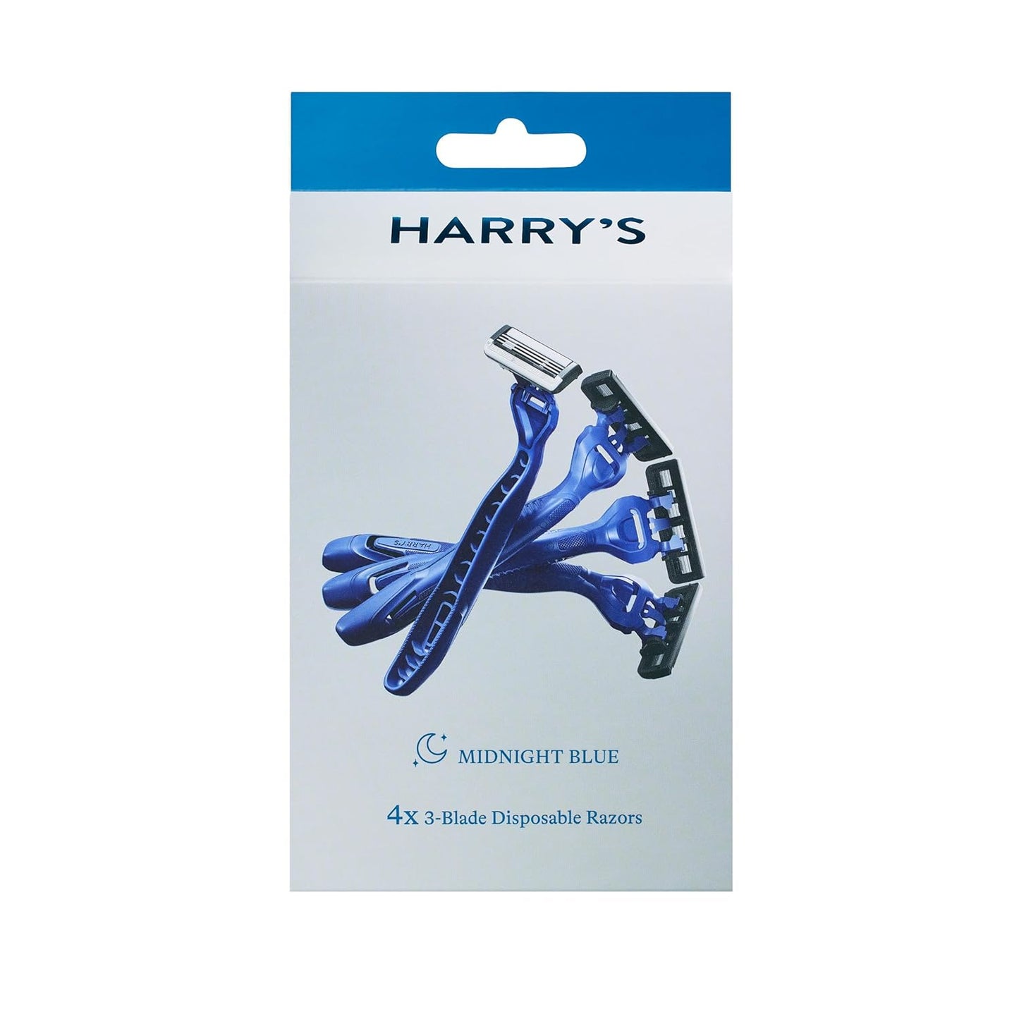 Men's Disposable Razors, 3-Blade Razors with Lubricating Strip and Pivoting Head (4 Count)