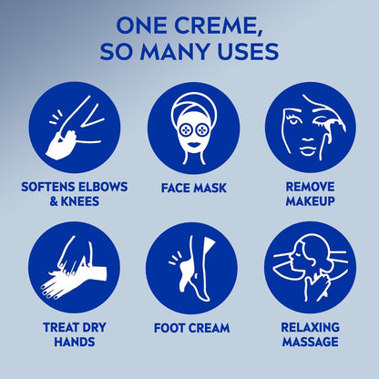 NIVEA Creme Body, Face and Hand Moisturizing Cream for All Skin Types, Rich Body Moisturizer with Provitamin B5, 13.5 Oz Tin (2PK)