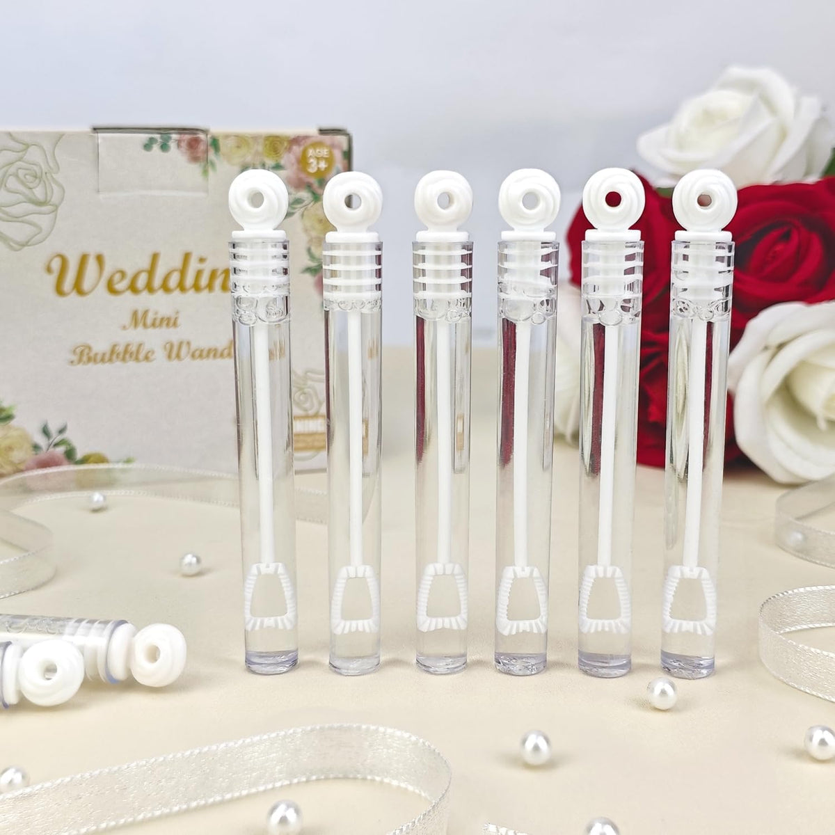 Mini White Bubbles for Kids (42 Count) Wedding Party Favors Gifts