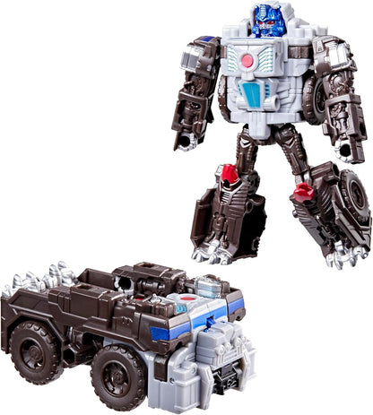 Transformers CYBERWORLD Optimus Primal Cyber Changers 4-Inch Action Figure, Quick Change to Truck Mode, Robot Toys for Boys and Girls 6 and Up