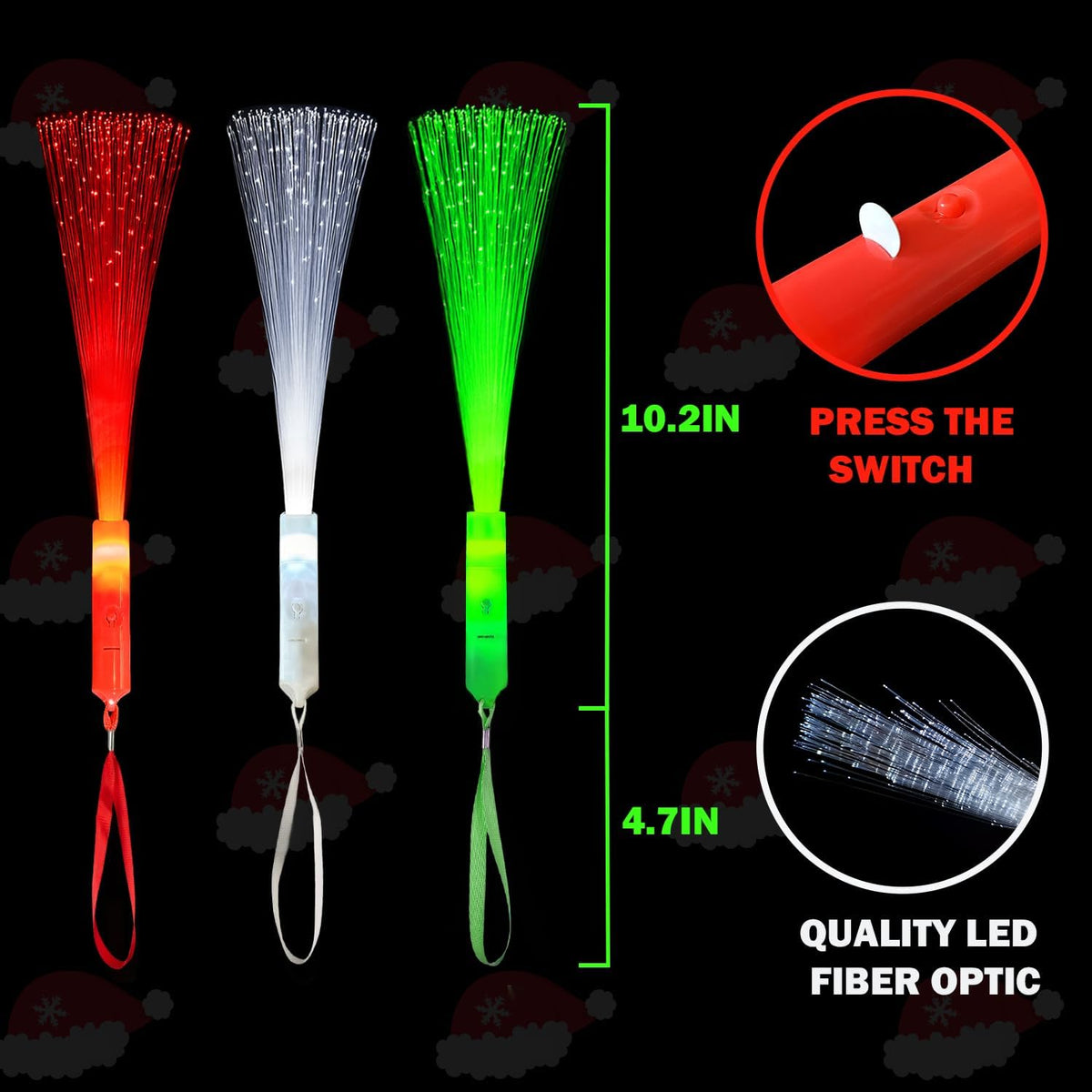Valentines Glow in the Dark Party Favors Accessories for Kids Bulk-24 Pack, Light Up Fiber Optic Wand Toys Gifts for Toddlers, Winter Holiday Goodie Bag Stocking Stuffers Fillers for Boys Girls