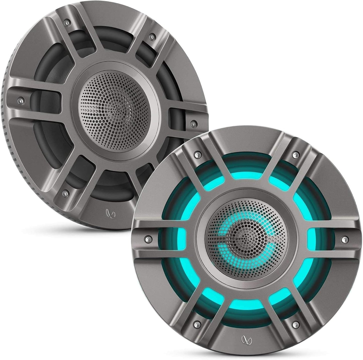 Infinity Kappa Marine 8 Inches Premium 3-Way RGB LED Convertible Speakers - Titanium