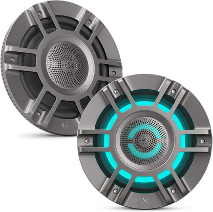 Infinity Kappa Marine 8 Inches Premium 3-Way RGB LED Convertible Speakers - Titanium