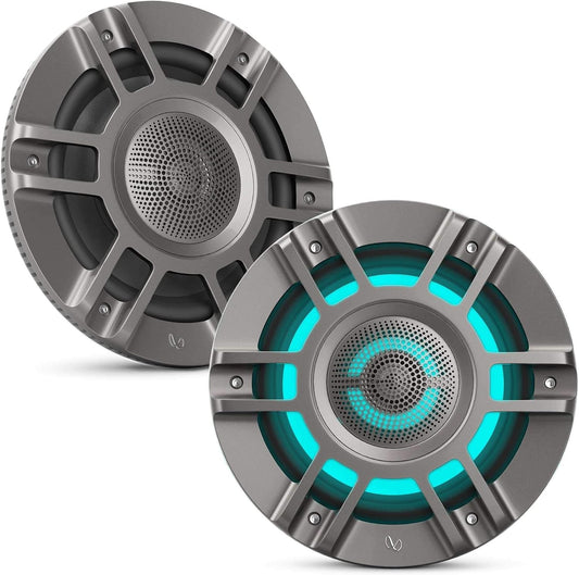Infinity Kappa Marine 8 Inches Premium 3-Way RGB LED Convertible Speakers - Titanium