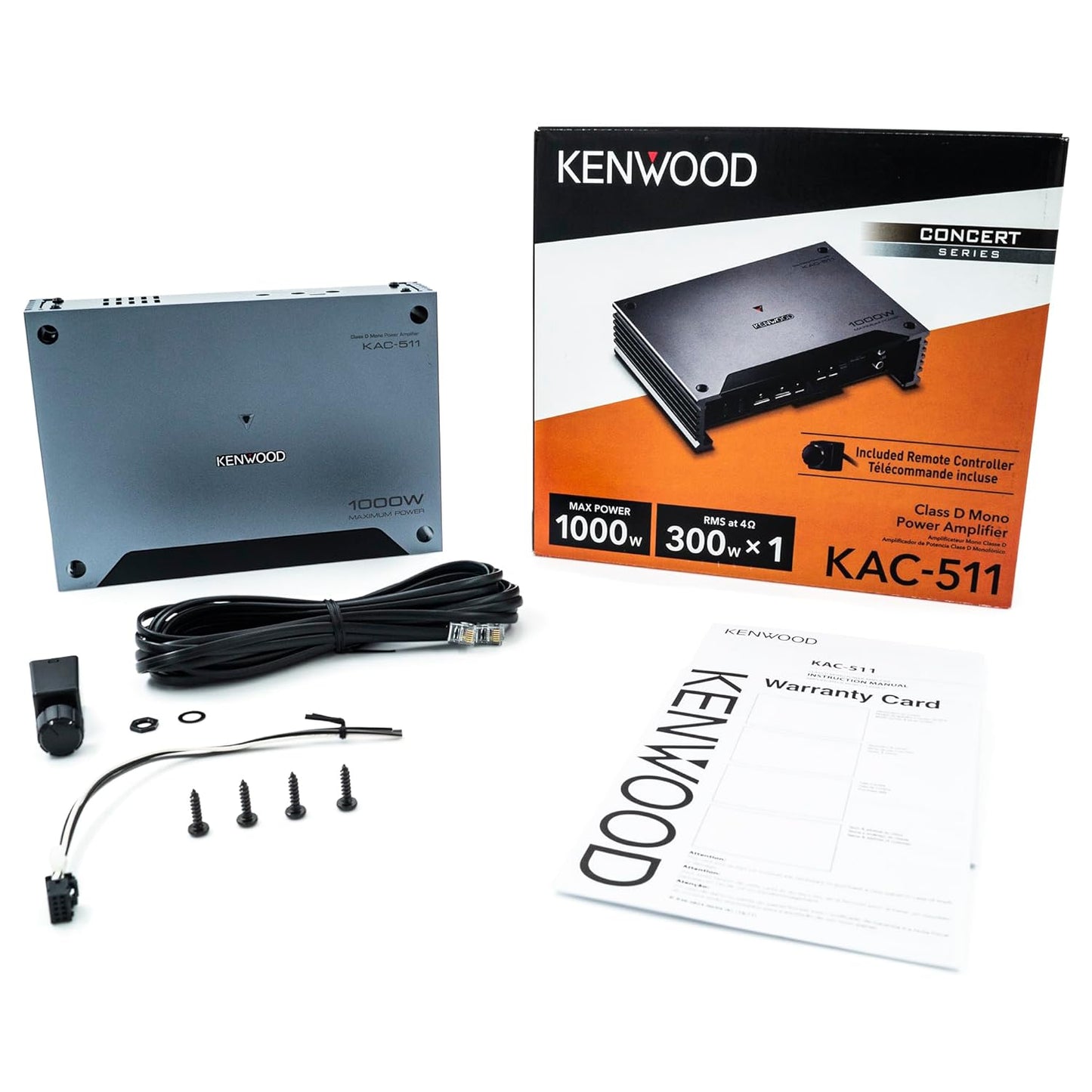 Kenwood KAC-511 Klas D Digitale Monoversterker met Veranderlike Laagdeurgangskruiswisselaar - Swart