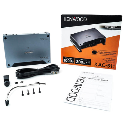 Kenwood KAC-511 Klas D Digitale Monoversterker met Veranderlike Laagdeurgangskruiswisselaar - Swart