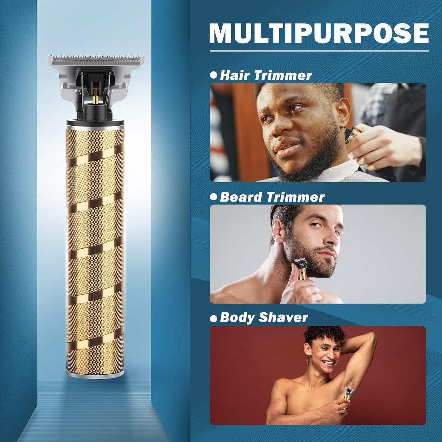 Beard Trimmer with T Blade Trimmer for Men, Beard Grooming Kit, Gifts for Men, Wet & Dry, Rechargeable