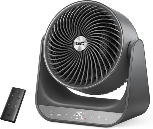 Heater 714, 60° Vertical & 90° Horizontal 3D Oscillating Heating, 12 ft/s Long-Range Circulator, 3 Heat & 3 Fan Settings, for Indoor - Grey