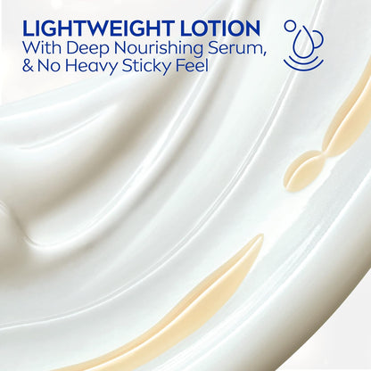 NIVEA Shea Nourish Body Lotion for Dry Skin with Hyaluronic Acid, Shea Butter and Deep Nourishing Serum, 48-Hour Body Moisturizer, 16.9 Fl Oz Pump Bottle - 3PK
