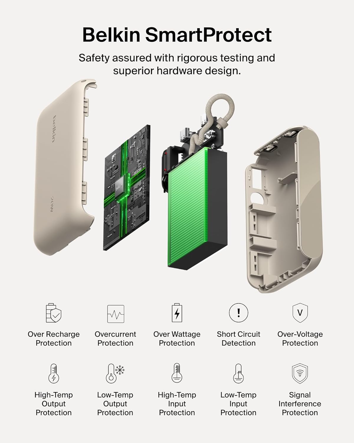 Portable Charger Slim 10,000mAh USB-C Power Bank - (Sand)