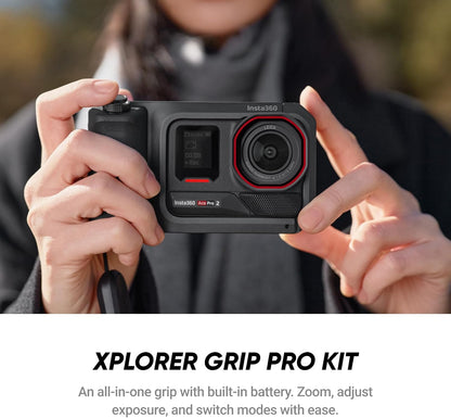 Insta360 Ace Pro 2 Videography Bundle Limited Edition - 8K Waterproof Action Camera, Co-Engineered with Leica, 1/1.3" Sensor, Xplorer Grip Pro Kit for Street Photography, Cinematic Lens