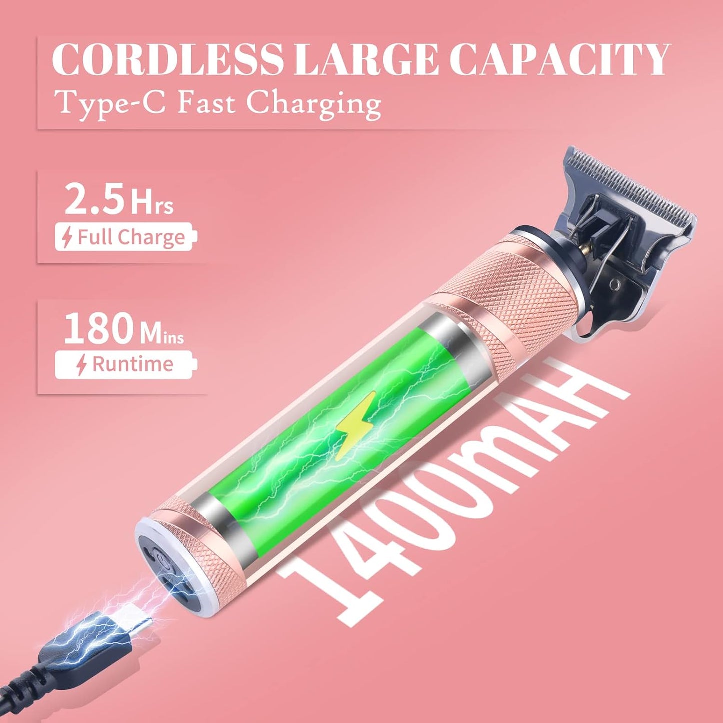 Hair Trimmer for Women, Bikini Trimmer Electric Razors Shaver for Women Grooming, Waterproof Hair Clippers Hair Cutting Kit, Gifts for Women (Rose Gold)