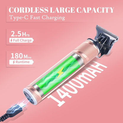 Hair Trimmer for Women, Bikini Trimmer Electric Razors Shaver for Women Grooming, Waterproof Hair Clippers Hair Cutting Kit, Gifts for Women (Rose Gold)