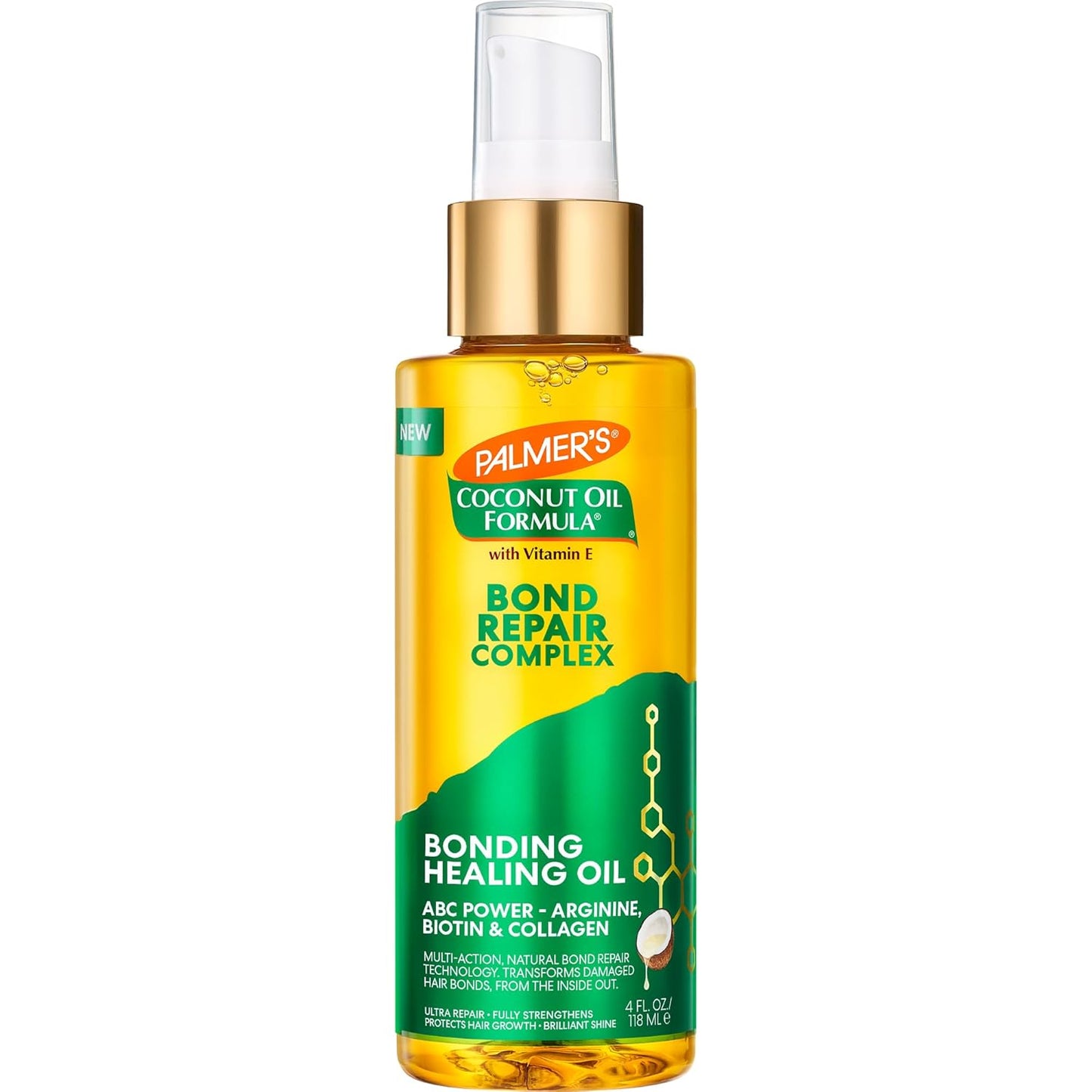Palmer's Amino Bonding Complex Hair Oil, Healing Treatment w/ Coconut Oil & Vitamin E, Heat Protectant, Anti Frizz, Adds Shine - All Hair Types (4 fl oz)