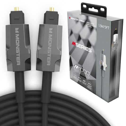 Monster M-reeks 1000 Optiesevesel-oudio-Toslink-kabel, Klankbalk Optiese Oudiokabel met Goue Konneksies, 1,5m