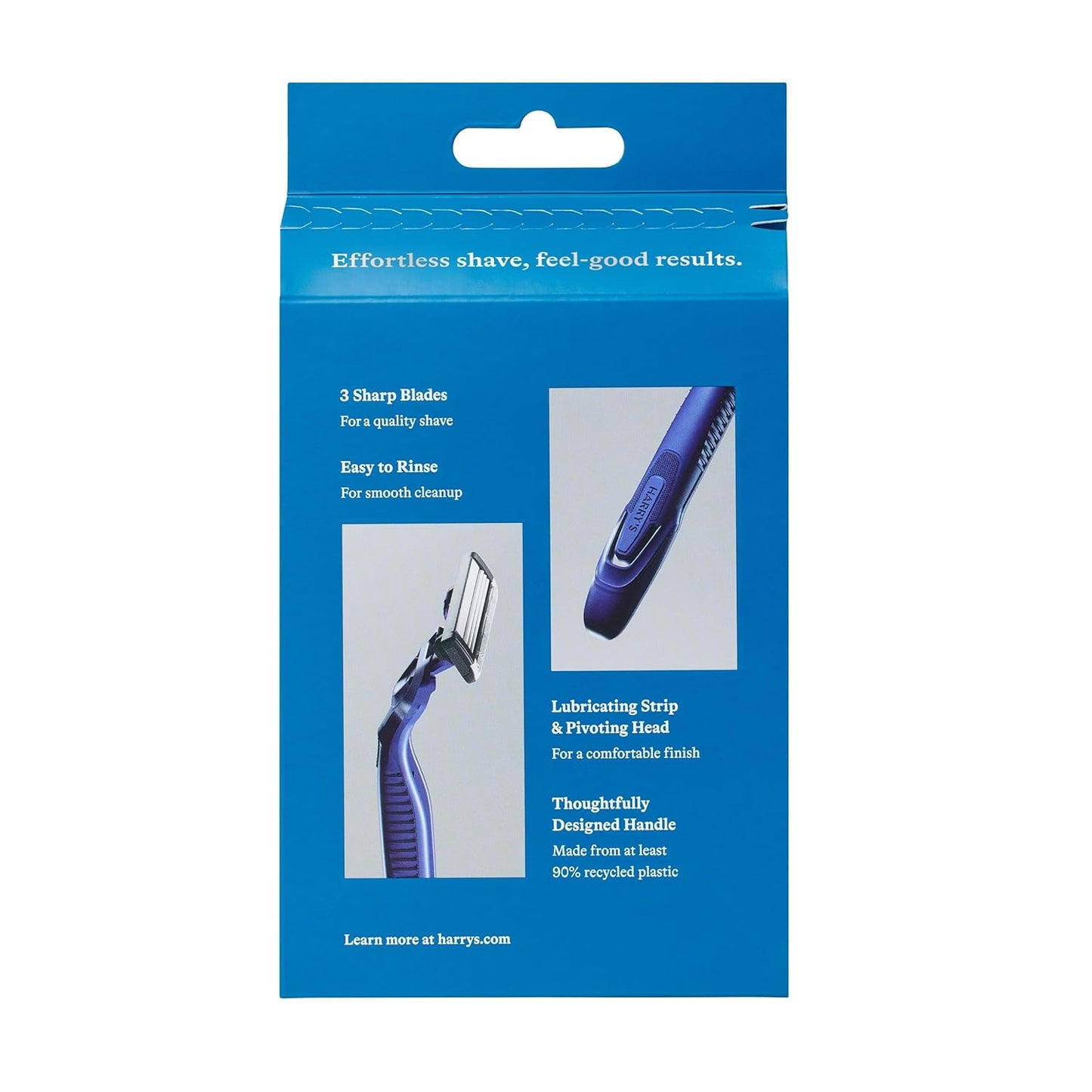 Men's Disposable Razors, 3-Blade Razors with Lubricating Strip and Pivoting Head (4 Count)