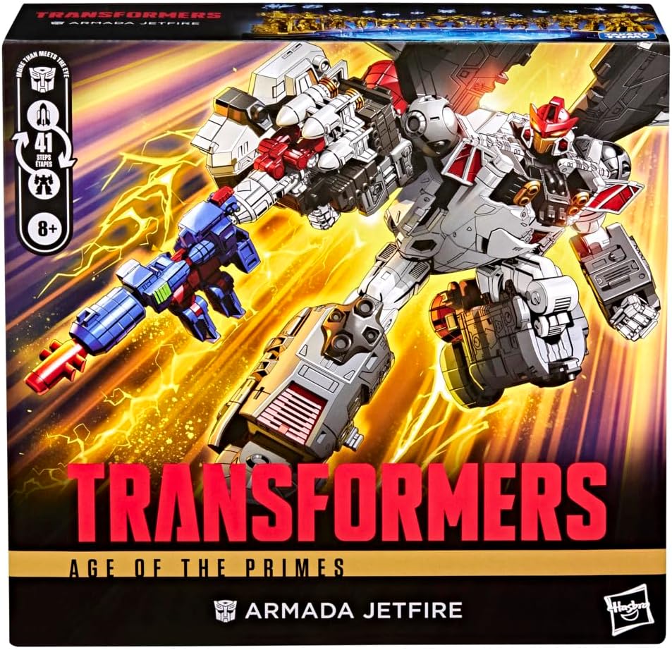 Transformers Age of the Primes Armada Jetfire, Commander Class 8-Inch Converting Action Figure with 3 Mini-Con Figures, Robot Toys for 8+