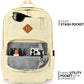 26L Backpack for School, College, and Travel: Water Resistant Bookbag with 8 Compartments - Beige