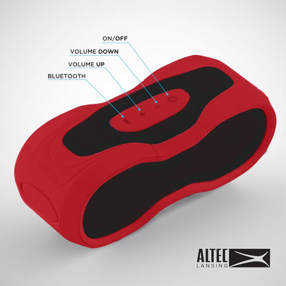 Altec Lansing BoomJacket XL Draadlose Bluetooth-luidspreker, Magnetiese Waterdigte Luidspreker, IPX7 Buite Luidspreker met 24H Speeltyd, Draagbare Luidspreker met Karabiner, Monteerbaar, Vinnige Laai
