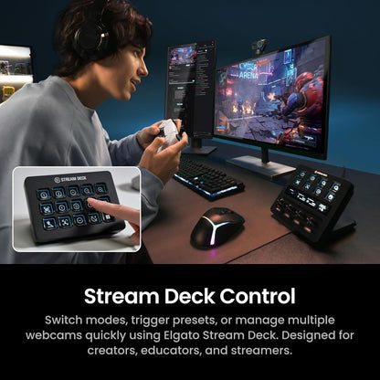 Insta360 Link 2 Pro Get-Set Bundle – 4K PTZ Webcam for PC/Mac, 1/1.3” Sensor, Low-Light, AI Tracking, HDR, Directional Noise-Canceling Mics, Supports Stream Deck, Zoom, Teams, Twitch for Streaming