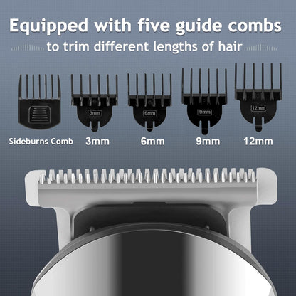 Beard Trimmer for Men, Waterproof Electric Razor for Nose, Body, Face & Mustache, Cordless Hair Clippers Shavers Grooming Kit, Gifts for Men Husband Father