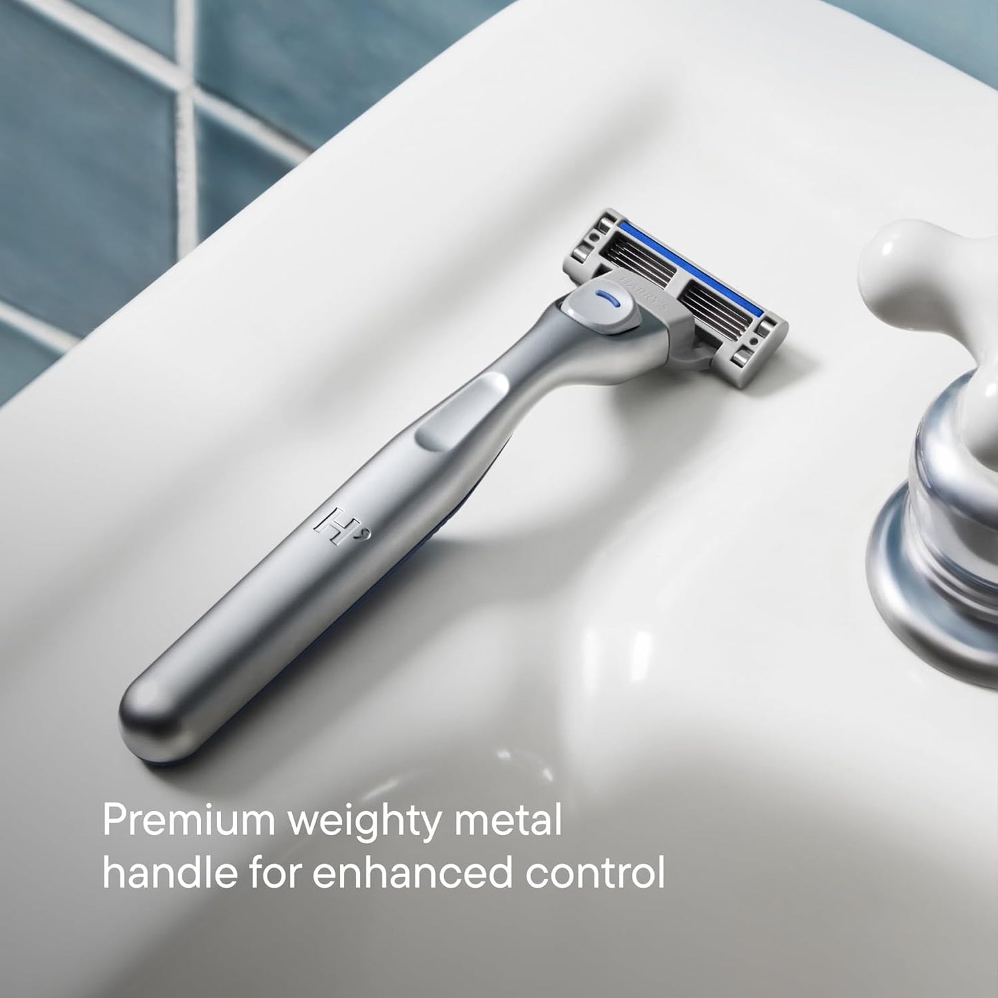 Razor Shaving Kit for Men - Premium Handle and 3 Razor Blade Cartridges - Advanced Pivoting System - Moss
