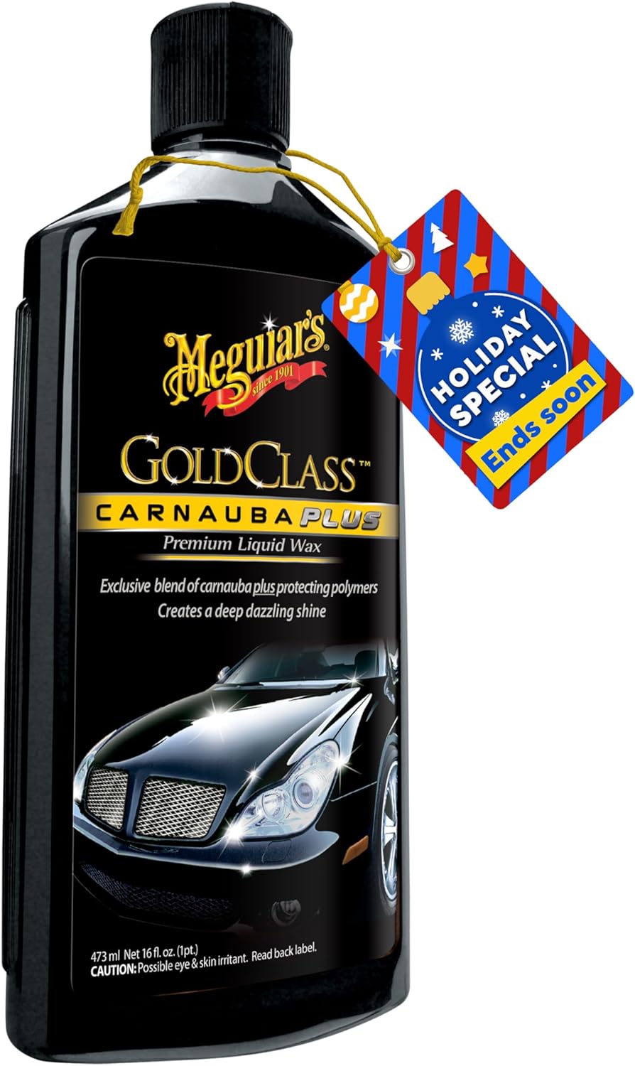 Meguiar's Gold Class Carnauba Plus Premium Vloeibare Was Motorbesonderhede Kit met Suiwer Carnauba Wasmengsel en 'n Skuim (16 Oz)