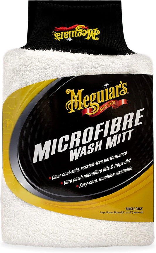 Meguiar's Microfiber Wash Mitt, Super-Thick, Reusable Wash for Ultimate Finish - 1 Pack