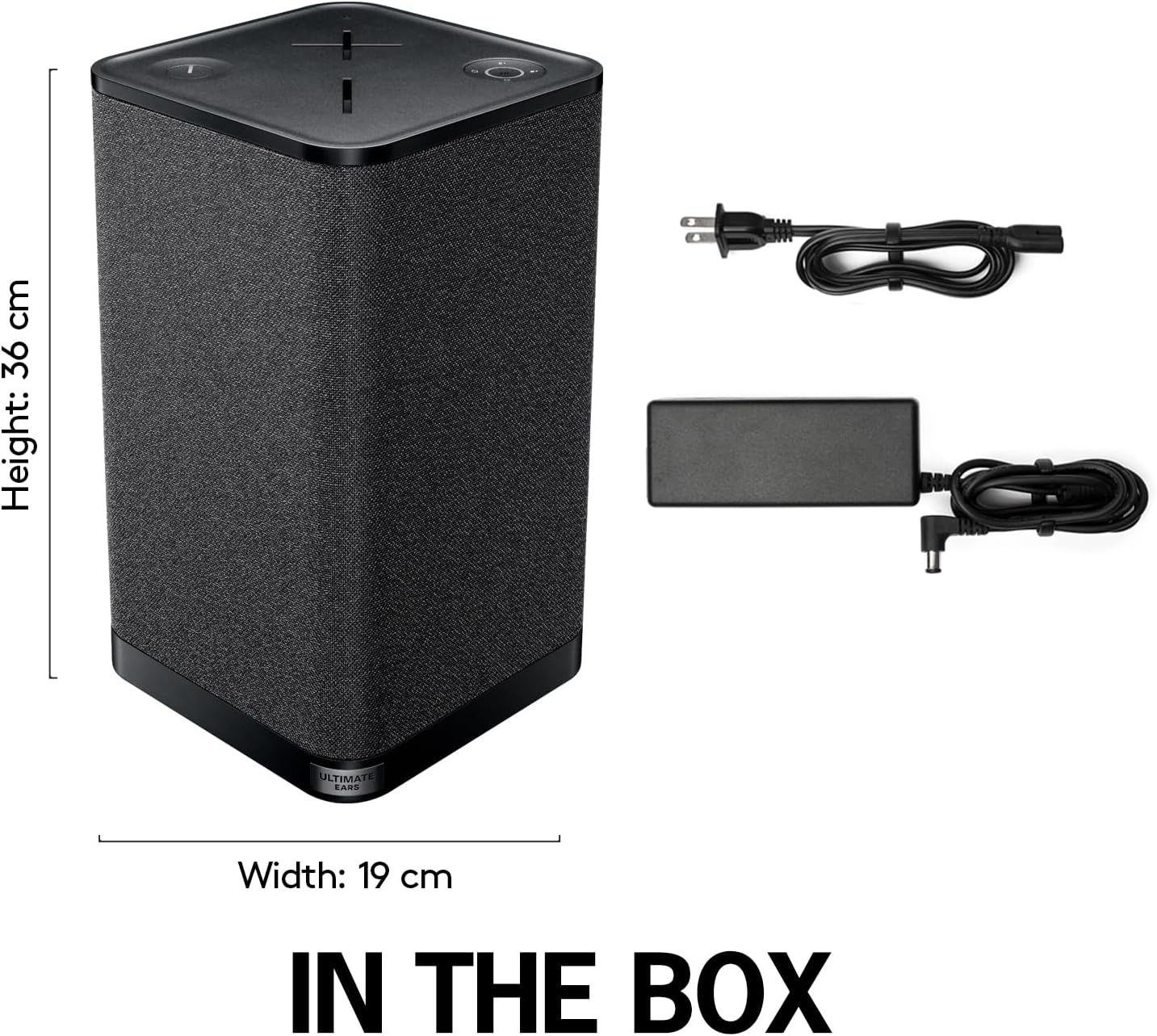 Ultimate Ears Hyperboom Portable & Home Wireless Bluetooth Speaker, Loud Speaker, Big Bass, Water Resistant IPX4, 150 Ft Range – Black