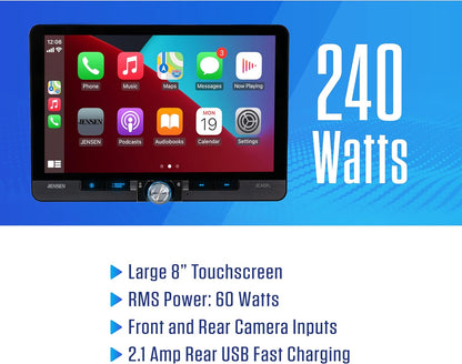 10.1" Single / Double DIN  Apple CarPlay Android Auto Wired or Wireless Touchscreen Car Stereo Radio Bluetooth, Front & Rear Camera Inputs