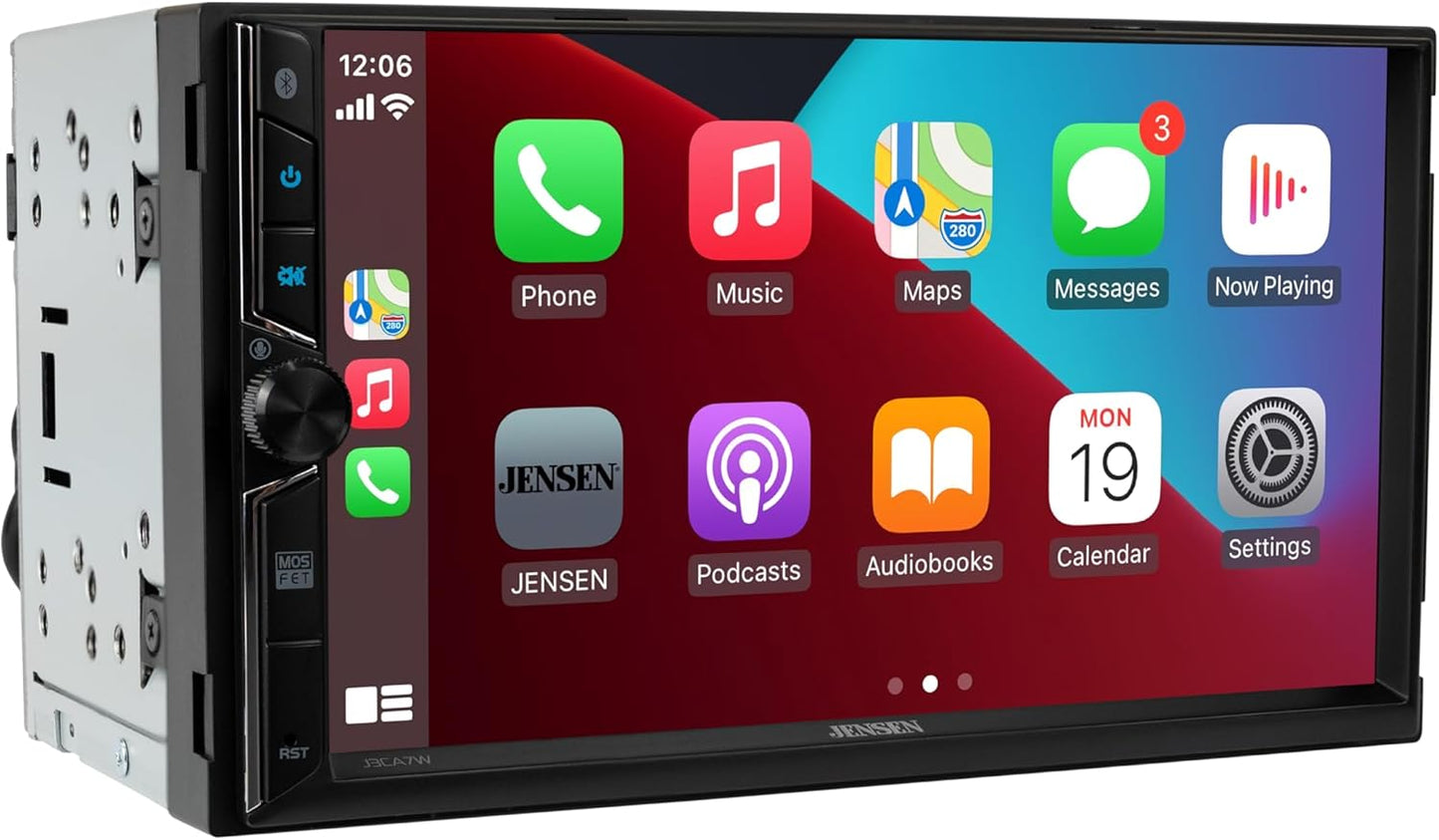 Double DIN  7"  Apple CarPlay Android Auto Wired or Wireless Touchscreen Car Stereo Radio Bluetooth Backup Camera Input