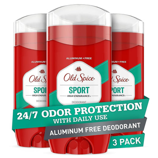 Old Spice Aluminum Free Deodorant For Men, 24/7 Sweat Defense & Odor Protection - Sport Scent - 3.0 oz (Pack of 3)