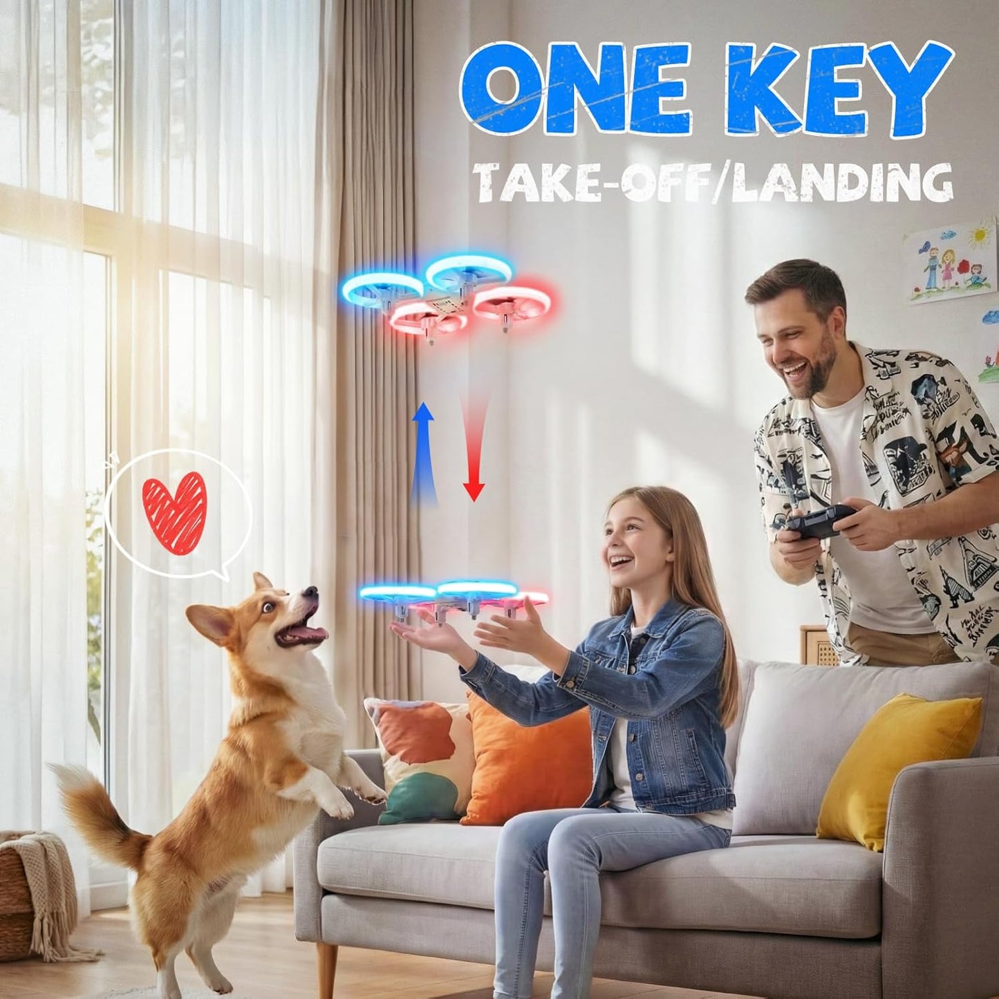 Drone for Kids & Adult, 3 Batteries 24 Min Flight Time, Anti-Collision RC Quadcopter w/ LED Light, Altitude Hold, Easy to Fly Kids Gifts for Boys & Girls Ages 14+