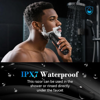Beard Trimmer for Men, IPX7 Waterproof Electric Shaver Razor, Hair Trimmer for Nose, Body, Face and Mustache, Cordless Hair Clipper Grooming Kit, Gifts for Men