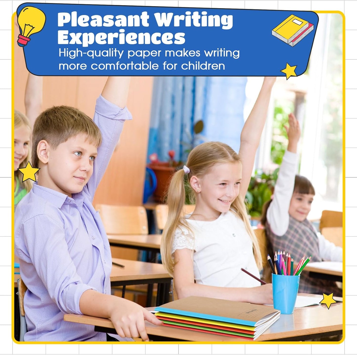 (20 PK) Primary Composition Notebook 9 3/4 x 7 1/2" Back to School Supplies, K-2 Primary Writing Notebook for Kids Student Draw and Write Story Journal (Classic Color)
