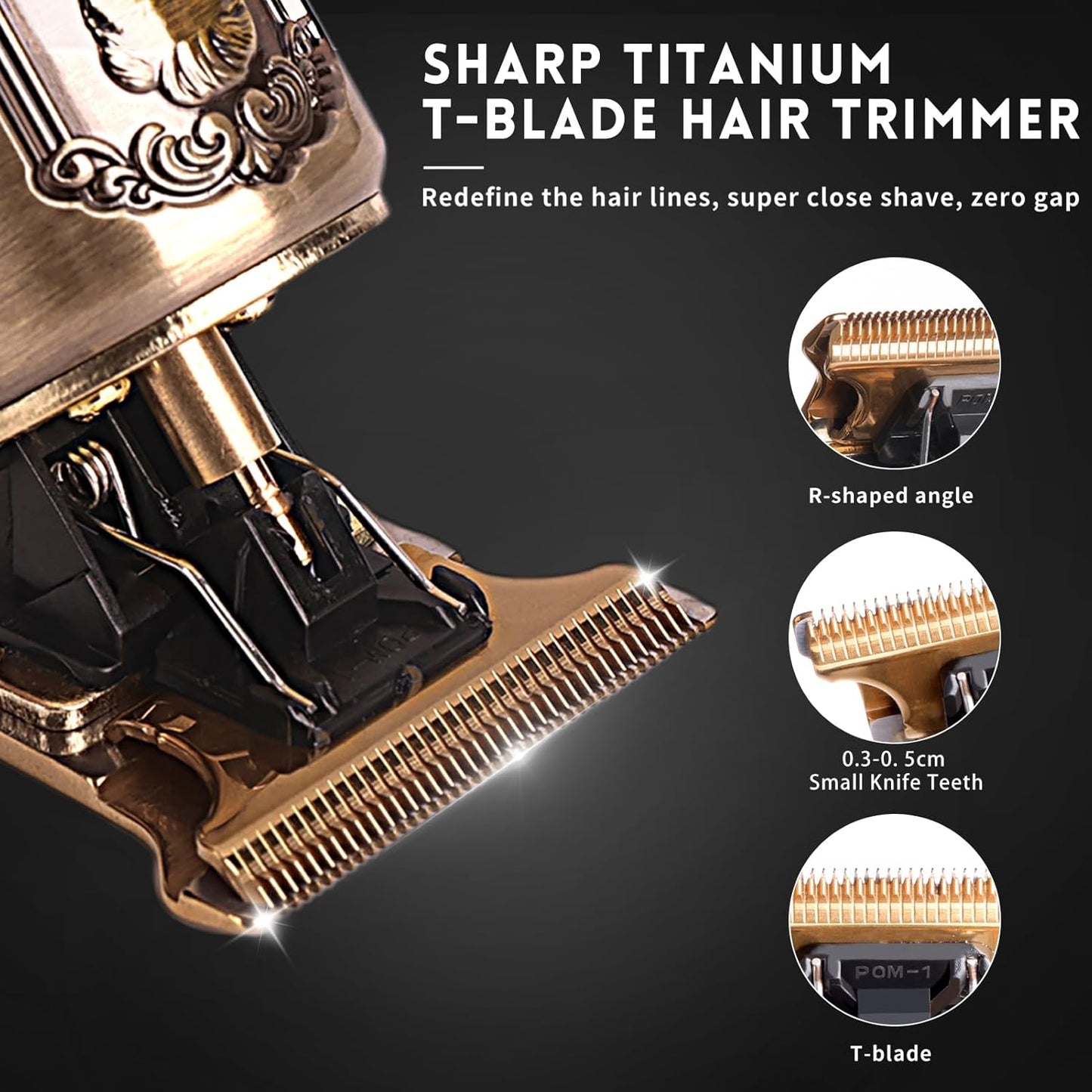 Professional Beard Trimmer for Men, Zero Gapped T-Blade Hair Clipper & Mustache Trimmer Kit with LCD Display, Precision Edgers for Haircut & Grooming, Barber-Grade Electric Shaver, Gifts for Men