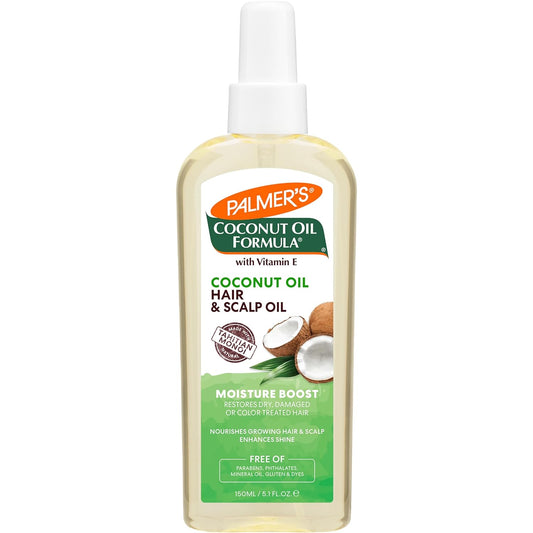 Palmer's Coconut Oil Moisture Boost, Restorative Hair and Scalp Oil Spray, Lasting Hydration and Shine for Dry or Damaged Hair, Promotes Scalp Health ( 5.1 Oz)