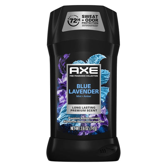 AXE Fine Fragrance Collection Antiperspirant Deodorant for Men Blue Lavender 72 Hour Sweat & Odor Protection - 2.6 oz (Pack of )