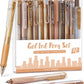 Moor Series Gel Pens, Aesthetic Black & Brown Ink Pens w/ 0.5 mm Fine Point School Office Supplies Neutral Beige Desk Accessories - Set of 12