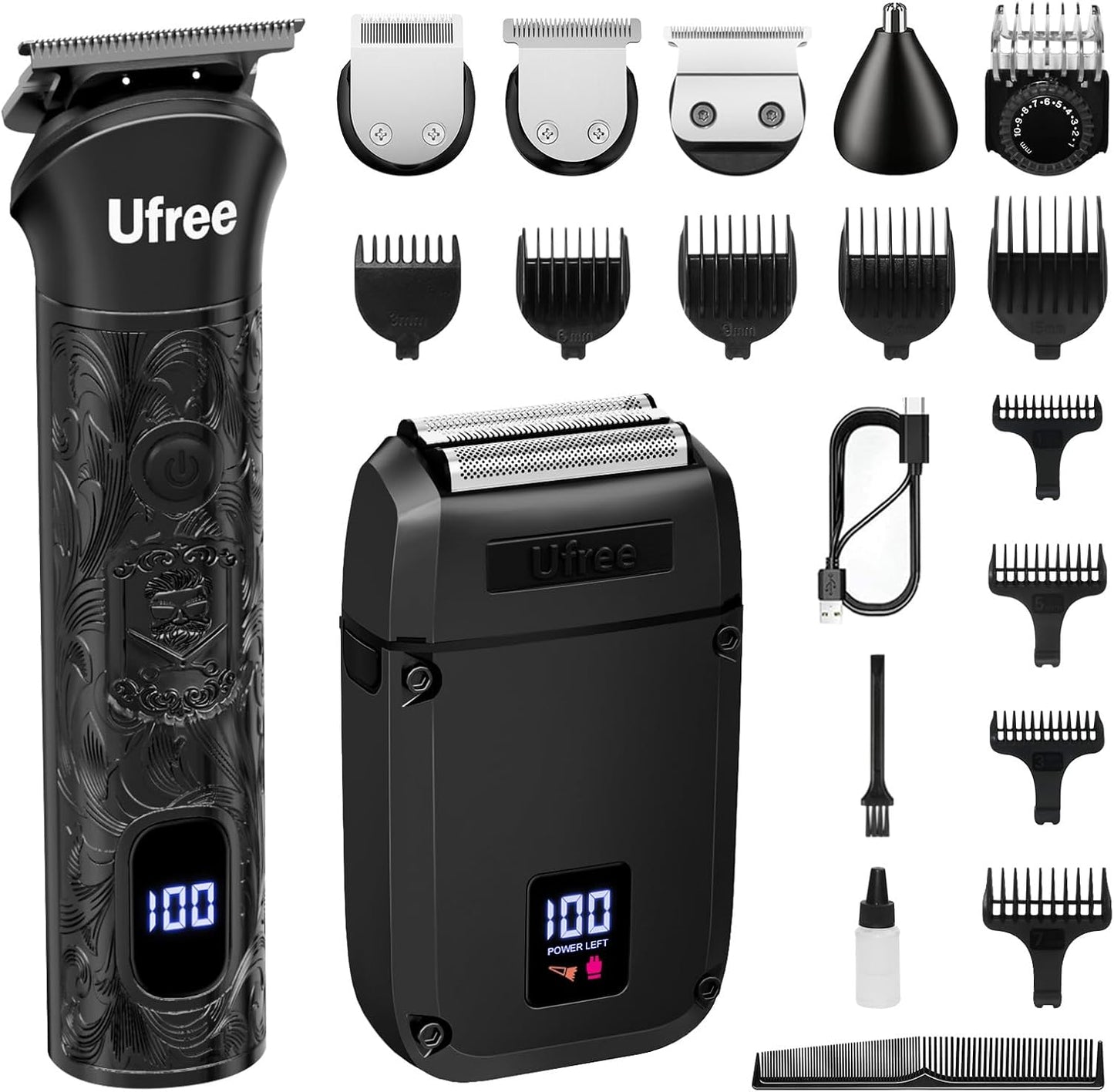 Beard Trimmer for Men, Foil Shaver Electric Razor, Shavers for Body Face Nose Ear, Cordless Hair Trimmer, Professional Hair Clippers, Mustache Grooming Kit Birthday Gifts for Men
