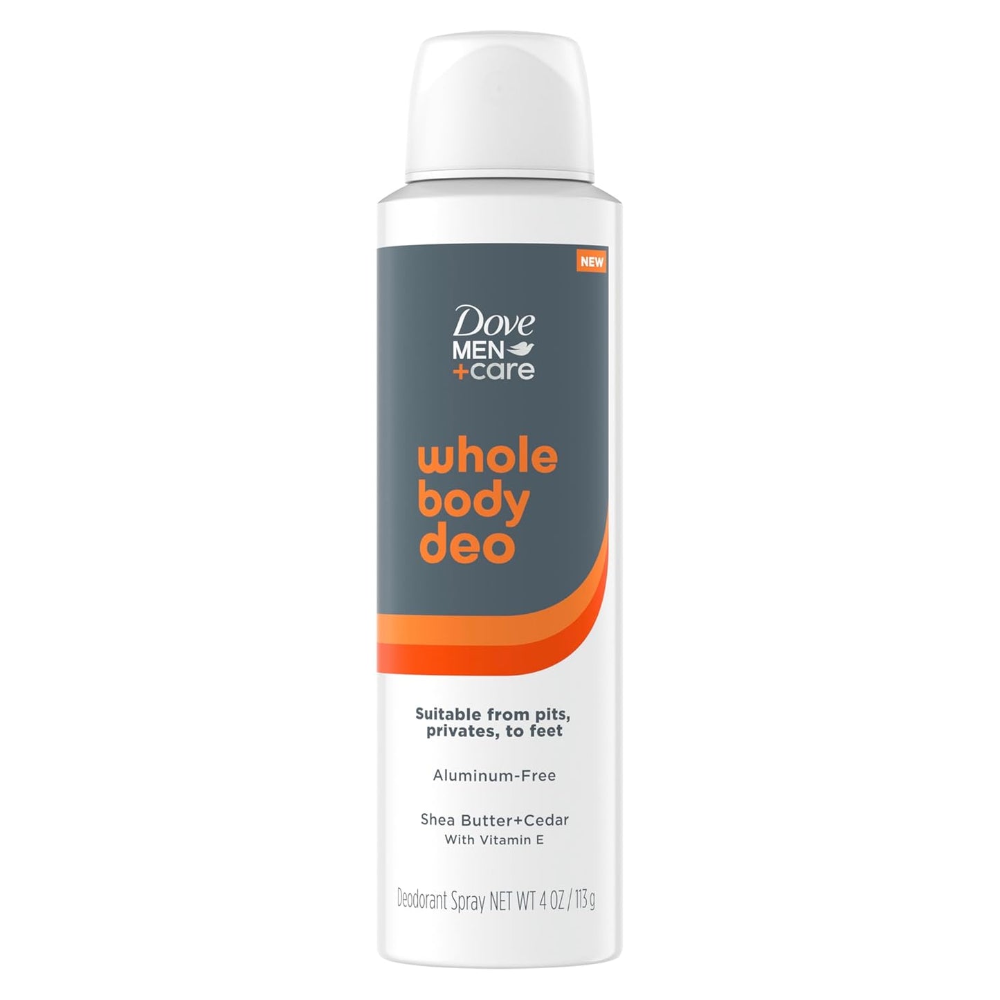 Dove Men Whole Body Deo Aluminum-Free Deodorant Spray Shea Butter + Cedar w/ Vitamin E (2CT)