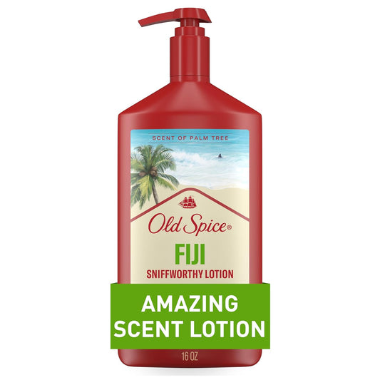 Old Spice Hand, Face & Body Lotion for Men, 24/7 Lightweight Moisturization w/ Amazing Scent - Fiji with Palm Tree Scent (2PK)