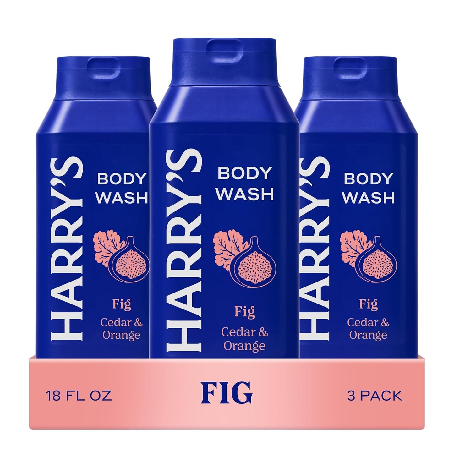 Men's Body Wash Shower Gel for Men - No Parabens, Sulfates, or Dyes - Fig - (3 Pack) 18 fl oz