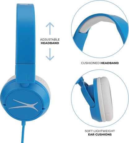 Altec Lansing Oor-die-oor-koptelefoon vir Kinders - Volumebeperkende Tegnologie vir Ontwikkelende Ore, Ouderdomme 3-5, Ideaal vir Tuisleer, Blou