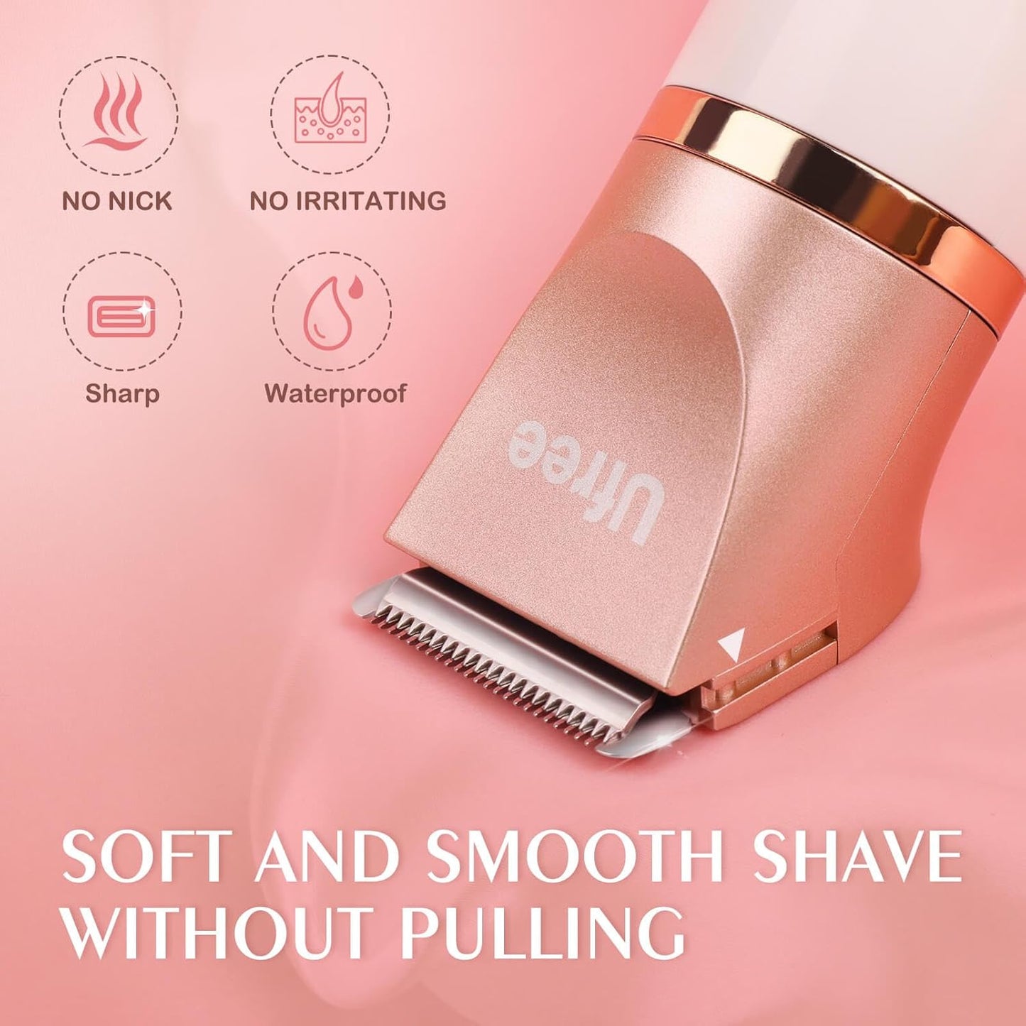 Electric Shaver Razors for Women Pubic Hair, Bikini Trimmer for Face and Body Hair, Wet & Dry Use Groomer, Hair Trimmer, Birthday Gifts for Women, Gold