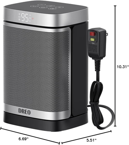 Ruimteverwarmer 1500W Veilig en Stil PTC Keramiekverwarmer, 5-35°C Digitale Termostaat, 70°Ossillerend, Afstandbeheer, ALCI Veiligheidsproppie, 12h Tydhouer, 5 Modusse