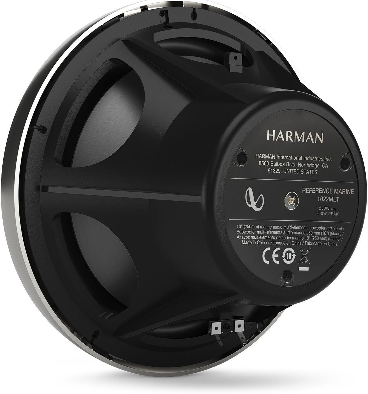 Infinity 1022 MLT 10 Inch Marine RGB LED Subwoofer - Titanium