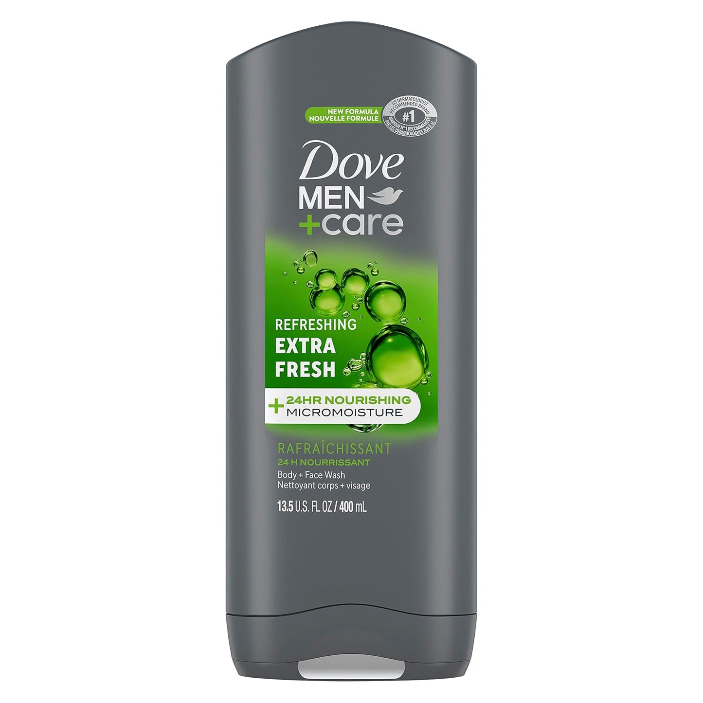 Dove Men Extra Fresh 13.5oz Body Wash & 3oz 2-in-1 Shampoo Conditioner for Men's Skin & Hair