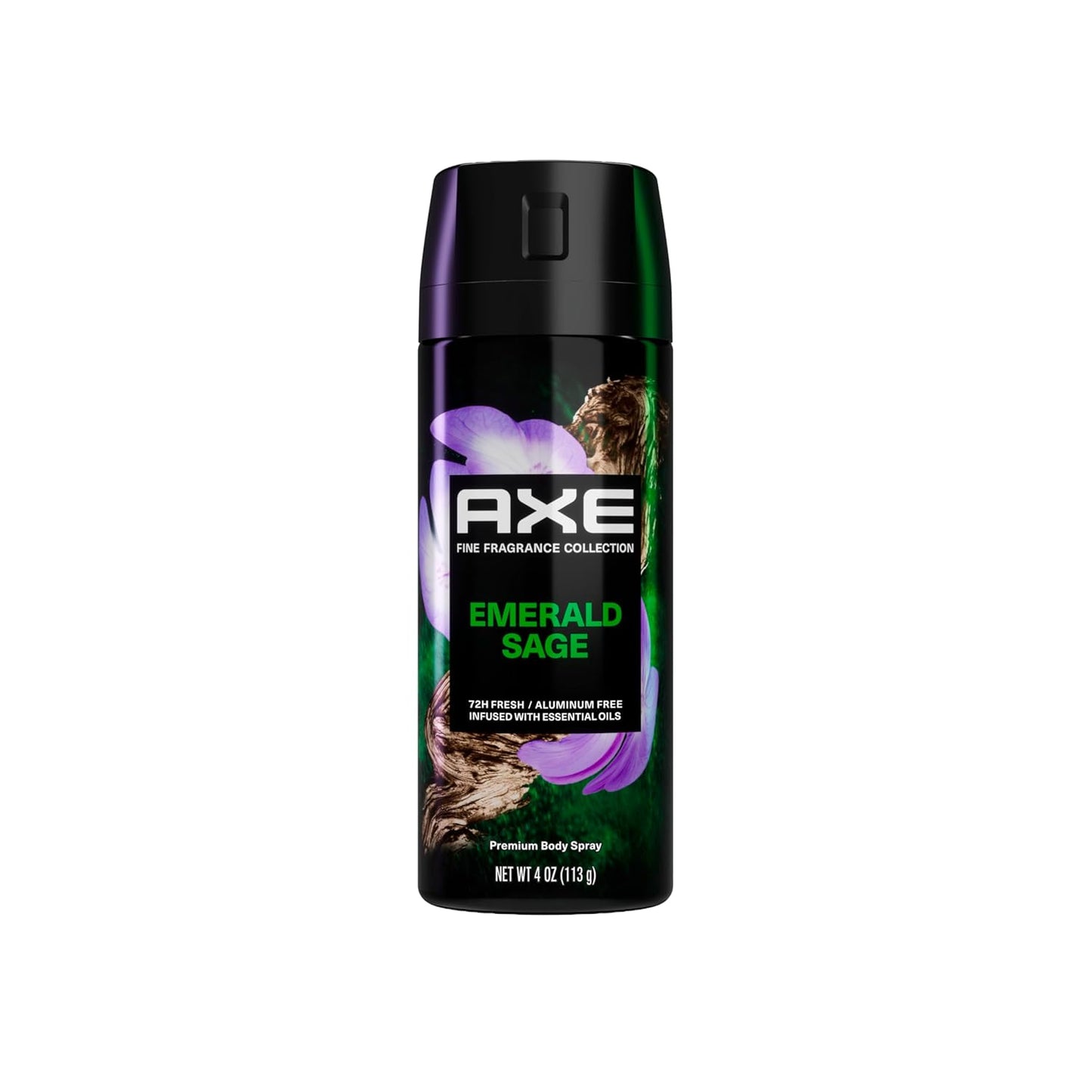 AXE Fine Fragrance Collection Premium Deodorant Body Spray for Men Emerald Sage with 72H Odor Protection - 4 oz (Pack of 3